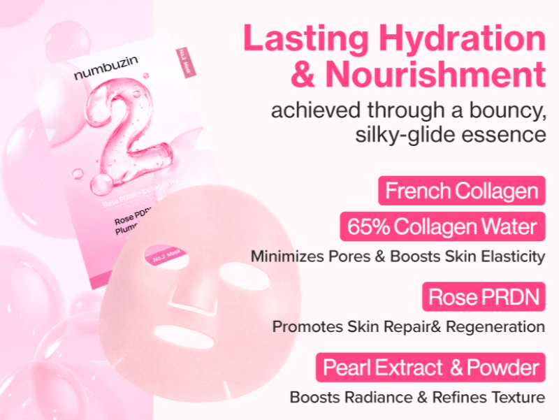 Numbuzin - No.2 Rose PDRN Collagen Plumping Sheet Mask